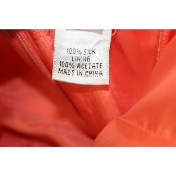CACHE VTG Gown Silk Coral Formal Plunge neckline Ribbon bodice Size 4 - Picture 7 of 8